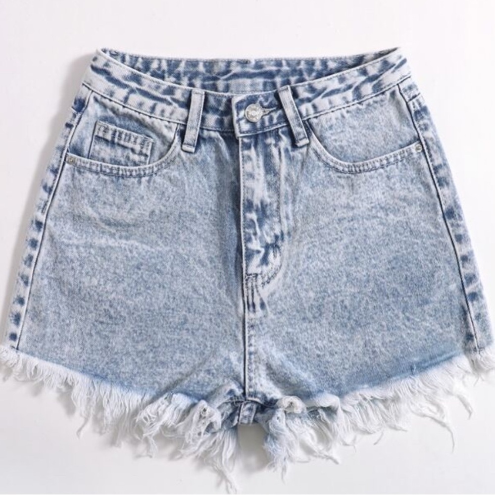 Light Blue Denim Women Shorts